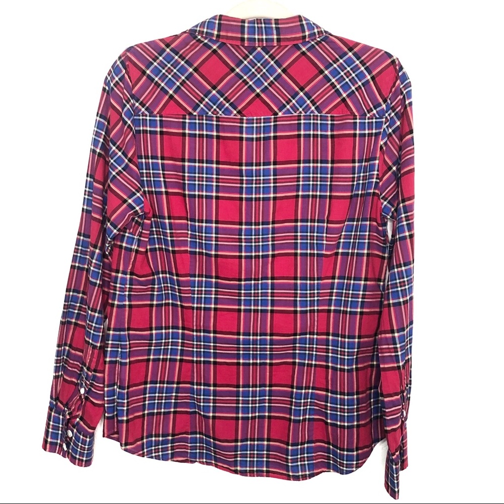 NWOT J. Crew Red Classic Plaid Button Down Shirt M - Picture 5 of 7